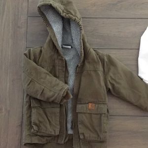 Carhartt boys green jacket Sherpa lined 12 months